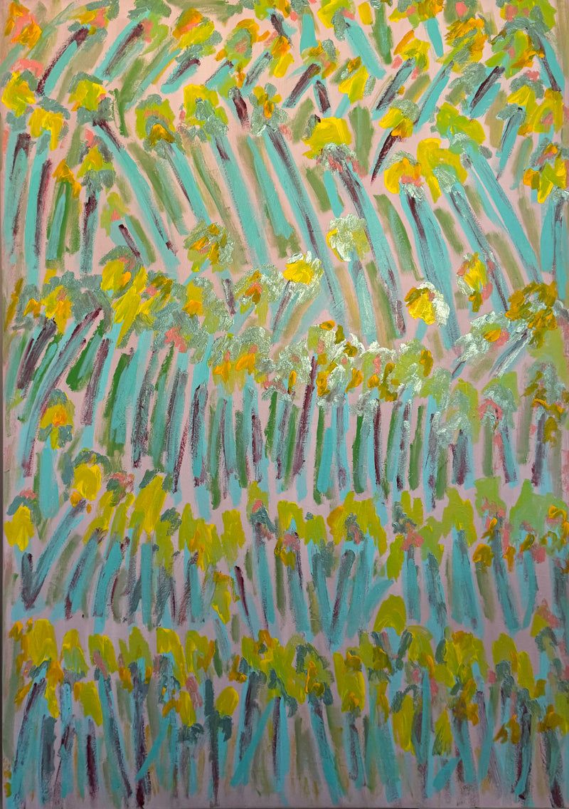 70×50 original abstract acrylic painting on hand-stretched canvas by Kerryn Loesner